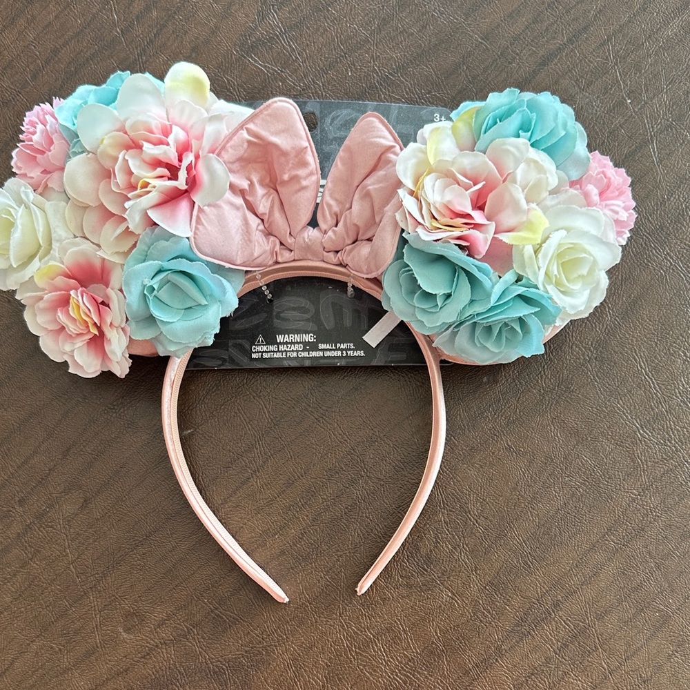 Disney Floral Mouse Ears Headband - Pink, Blue, Cream pastel colors